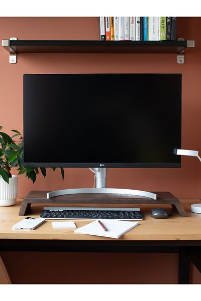 Esci Design Wooden Monitor Riser - Desktop Organizer - XXL Monitor Riser - Natural Wood Monitor Stand