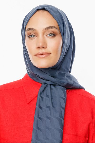 Mooncorn Silky Jacquard Wave Pattern Shawl