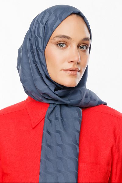 Mooncorn Silky Jacquard Wave Pattern Shawl
