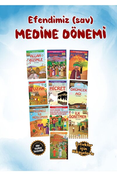 Çağdaş Kitap Efendimiz (sav) Medine Dönemi (10 Kitap Takım) Çocuk Gelişim uzm...