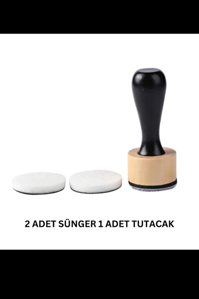 Mona Craftist Ahşap Uçlu Mürekkep Karıştırma Aparatı ve 2 Adet Yedek Sünger Düz Sünger Scrapbook Bullet Jounal