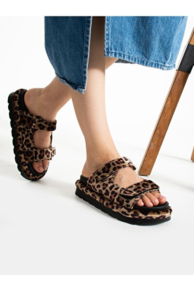 Alemdar Shoes Sandale de damă MORLY cu model leopard - Velcro