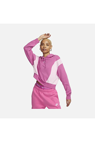 Nike Sportswear Air Oversized Crop Fleece Hoodie Kadın Sweatshirt DV8048-665