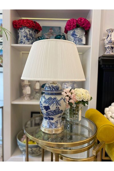 Dekordan House Bleu Blanc Imported Lampshade - Comfortable Cut