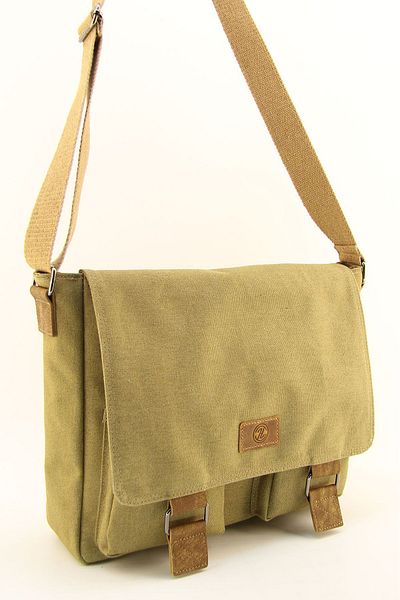HNB Canvas Camel Waterproof Postman Business School Briefcase Laptop Bag (HANDBAG WITH GIFT)