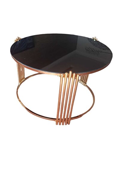 Lion Piano Orta Sehpa Dekoratif Gold Metal Siyah Cam