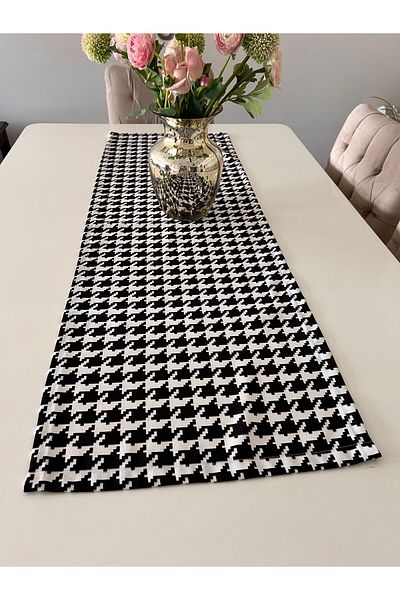 Ayd Home 40-140cm Dreptunghiular Cu Motiv Houndstooth Runner - Decorare Masa, Anul Nou