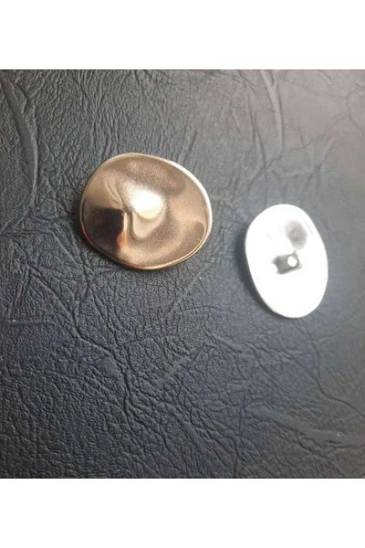 Beyna 1.5 cm Yellow Coated Special Design Metal Button - 1 Pack 6 Pieces