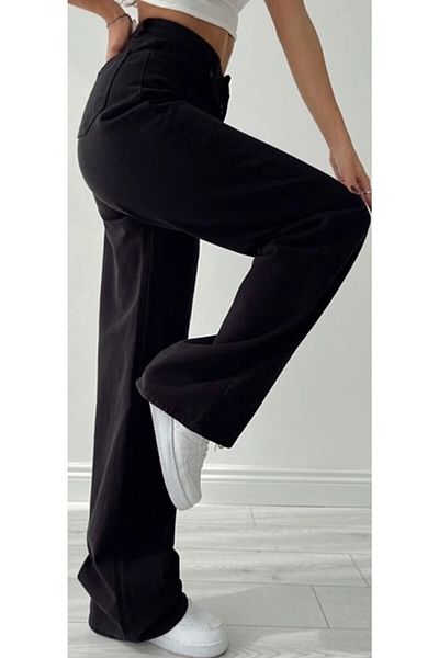 geenz manifacture Pantaloni Palazzo pentru femei cu talie înaltă și picioare largi - Power Lycra