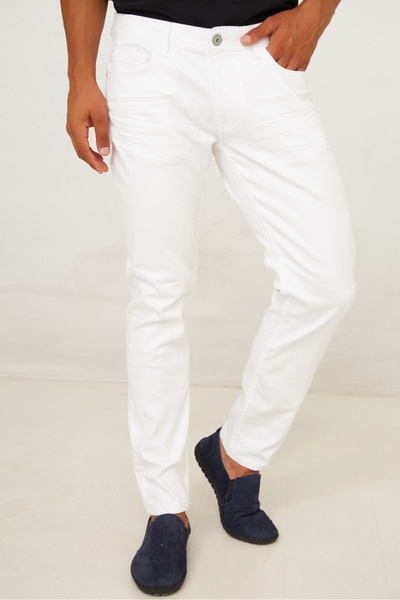 Cazador ΑΝΔΡΙΚΟ ΛΕΥΚΟ ΧΡΩΜΑ, SLIM FIT, ΣΤΕΝΟ ΤΖΙΝ ΠΑΝΤΕΛΟΝΙ CDR 0776