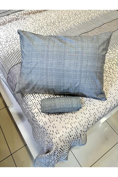 ŞENER HOME Gray Double Pique Set - Sequin Patterned and Elastic Sheet