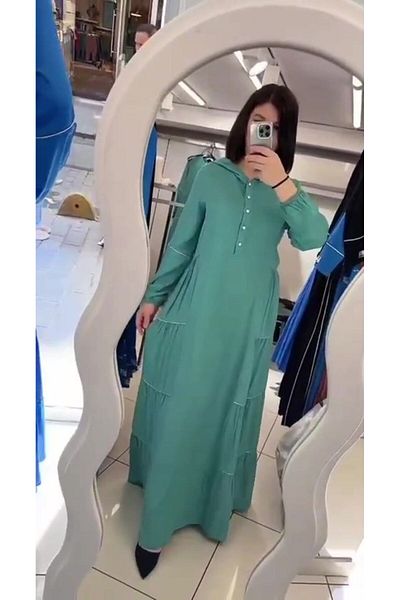 İZZA STYLE Γυναικείο φόρεμα Hijab - Βαμβάκι και κουκούλα