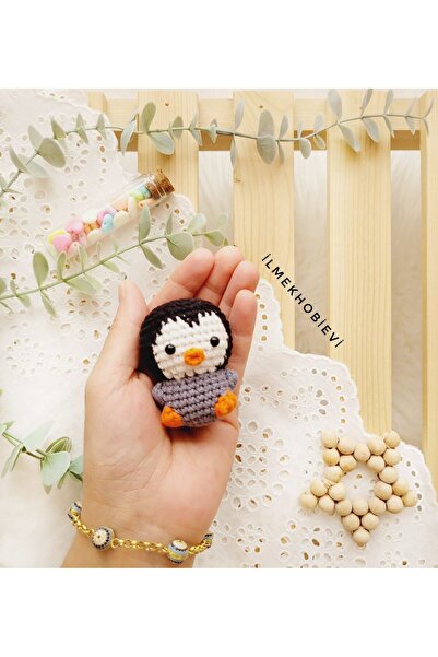 ilmekhobievi Amigurumi Sevimli Penguen Organic Oyuncak- Anahtarlık 6cm [1 Adet]