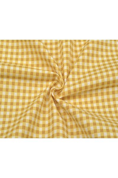 perlina home Short Kitchen Curtain Small Checkered Yellow