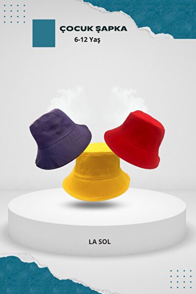 La Sol Çocuk Şapka Desenli Unısex Bucket Kova Balıkçı