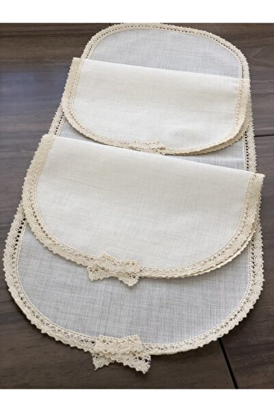 İpekce kanavice Işlemelik Linen Kumaş 3 Parça Yatak Odası Takımı