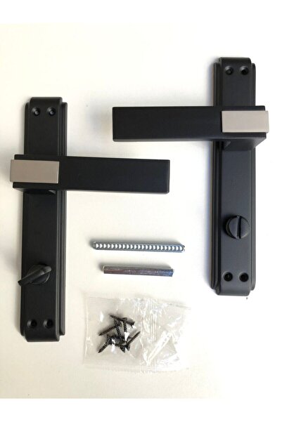 İyem Sofuoğlu Lüx Asude Aynalı Kapı Kolu ( Wc - Banyo ) Mat Siyah - Mat Saten