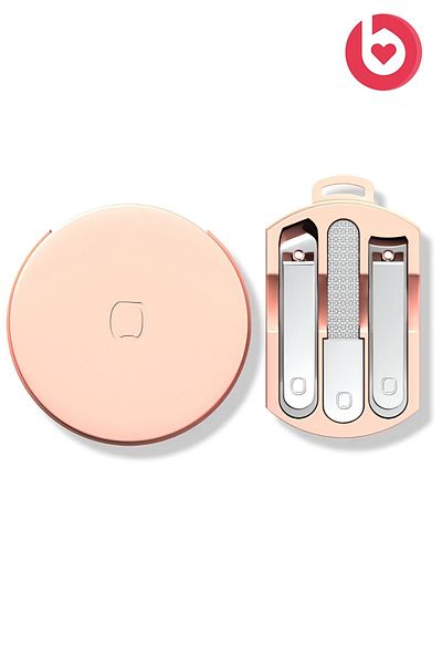 bizimevde 3-Piece Manicure and Pedicure Set with Hanging Macaron Box - Powder