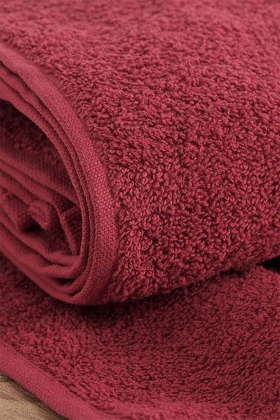 MODELHOME 100% bumbac de culoare închisă (visiniu) 200 gr Set de 2 prosoape pentru mâini, față și cap