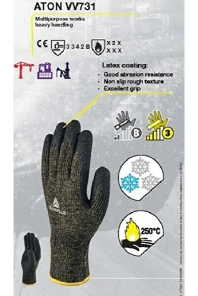 Delta Plus Aton Vv731 Latex Coating Heat Cold and Cut Resistant Work Gloves