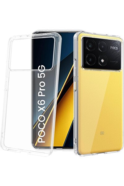 Rivor Xiaomi Poco X6 Pro Uyumlu Kılıf Kamera Korumalı Süper Şeffaf Esnek Renk...