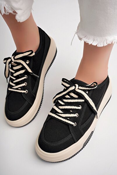 pasyone Siyah Kadın Sneaker Günlük Ayakkabı