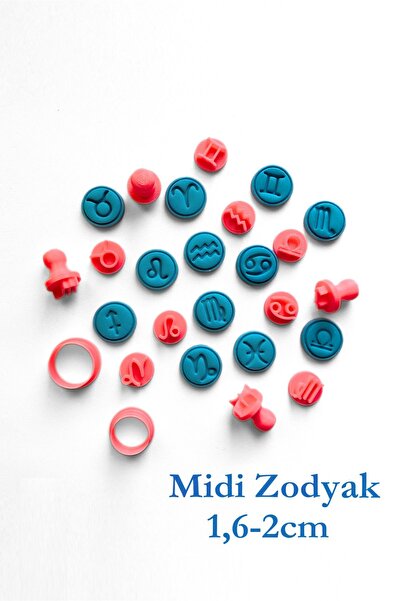 WE3D Midi Zodyak - Burçlar Polimer Kil Seramik Hamuru Damga ve Kalıp Seti 1,6...