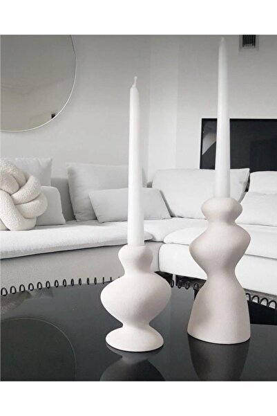 Luthien Modern Dalgalı Tasarım Şamdan 2’li Set