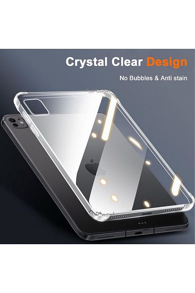 m.tk moveteck 2024 Compatible iPad Pro 13" Silicone Case - Transparent Corner, Shockproof, Back Protection M4