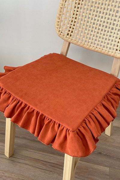 RİTMOHOME Възглавница за стол Ruffled Cinnamon Vintage, Country, Bohemian, Rustic, Scandinavian с разрошена канела