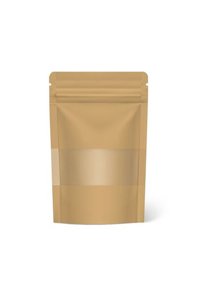 KARGOPEK Doypack Kraft Pencereli Kilitli Poset 18*29 (500 ADET)