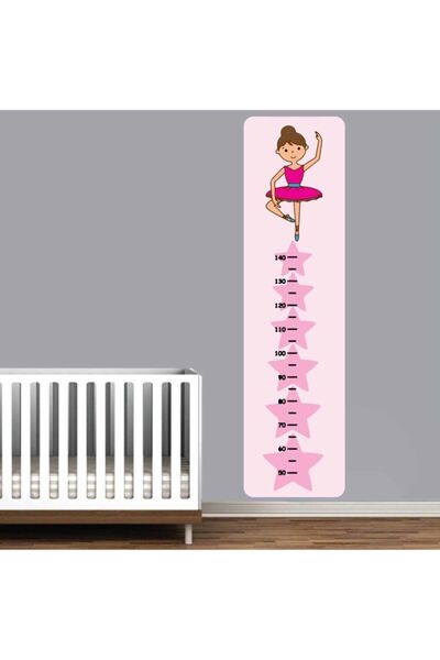 KT Decor Cute Ballerina Height Measurer One Piece Development Chart Wall Sticker