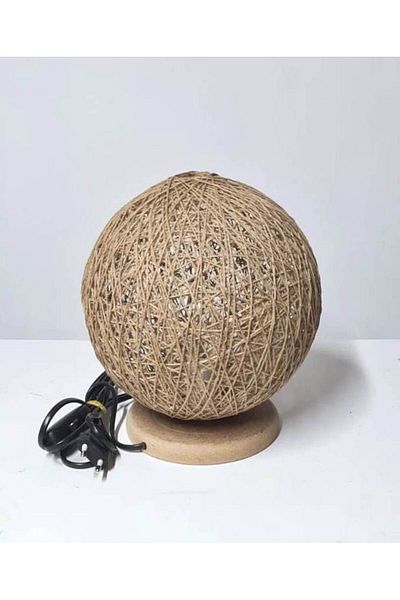 TEKAY AYDINLATMA E 14 Lampholder Lampshade - Night Light, Jute Globe Included