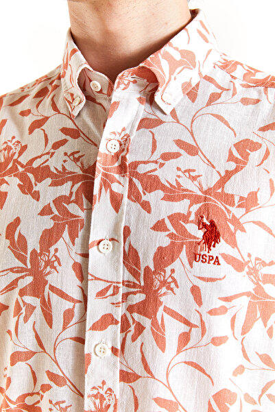 U.S. Polo Assn. US POLO Men's Regular Fit Sports Shirt - G081SZ000.000.1834789 ALF 019 ECRU