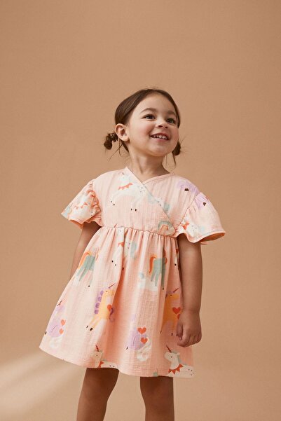 Next Baby New  Cotton Pink Unicorn Dress