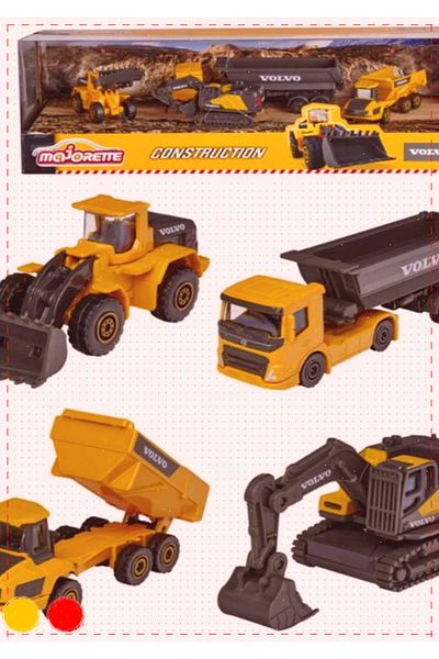 OMZ Volvo Majorette 4-Piece Collection Pack - Boy and Girl Educational Toy