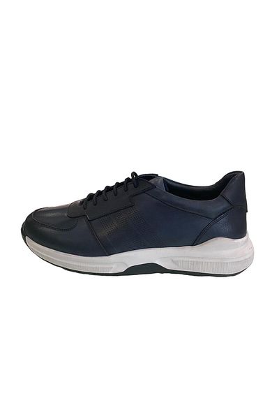 Sarar Dark Navy Blue Sneaker - 100% δερμάτινο, παπούτσια συνέντευξης Eva Sole