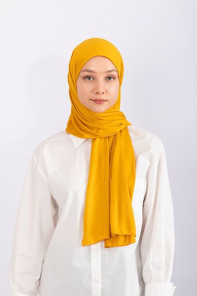 hijabchi Combed Cotton Shawl Jersey Shawl - Amber