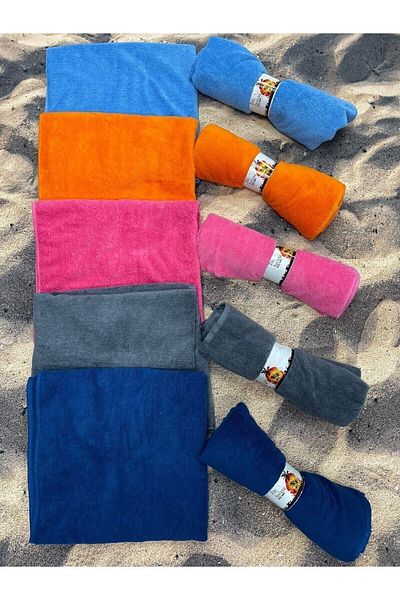 Miami Beach Πετσέτα παραλίας και μπάνιου Navy Blue Microfiber - Ελαφρύ (75X150) 0080L
