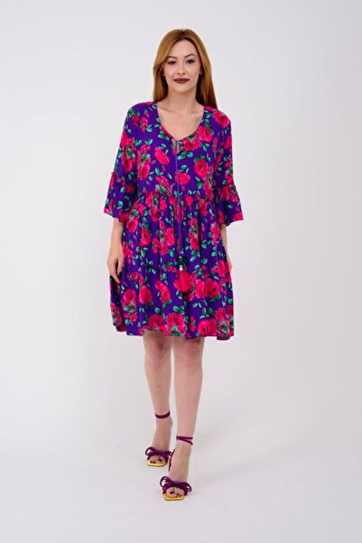 ZTO Women's Floral Patterned Short Dress