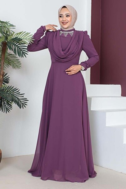 Genel Markalar Kolyeli Tesettür Abiye GÜL KURUSU