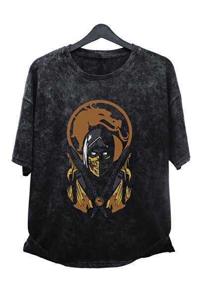 Fuddy Moda Scorpion Štampano unisex majica - Mortal Kombat retro Oversize kro...