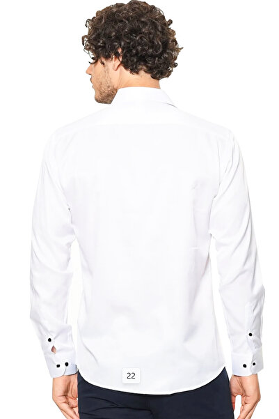 Varetta Біла широка пряма сорочка без кишень з довгими рукавами для чоловіків