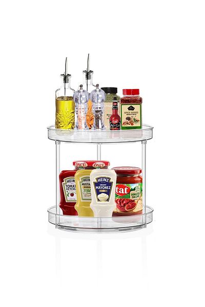 EVSTYLE 2 Tiers 360 Degree Swivel Kitchen Organizer Organizer