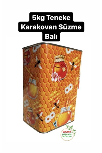 Baştan Yöresel 5kg Teneke Tekke Köyü Karakovan Süzme Balı (GEZDİRİLEN KOVANLARIN)
