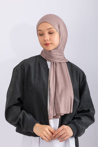 hijabchi Combed Cotton Shawl Jersey Shawl - Mink