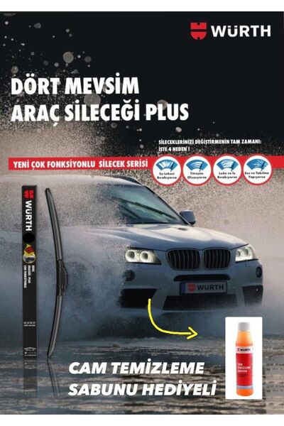 Würth Dört Mevsim Araç Sileceği Plus 450 Mm 18 In 9 Farklı Aparat Cam Sabunu ...