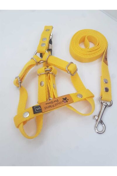 Loyal Friend Store Sarı Ayarlanabilir Küçük Irk Köpek Göğüs Bel Tasma Takımı S Beden (40-45 Cm)