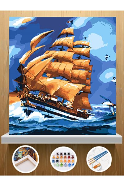 CNS HOBBY TUVAL Sayılarla Boyama Hobi Seti 30x40 Cm Çerçeveli Tuval Seti Fırç...