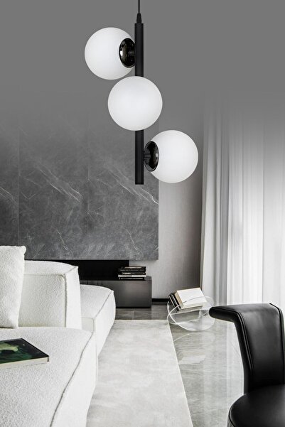 ŞL Şef Light Salkım 3'lü Siyah Modern Avize